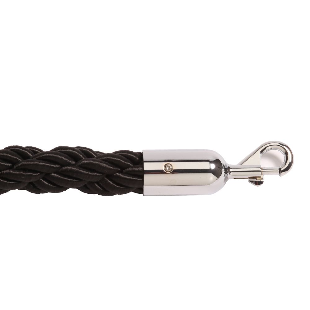 Black Twisted Barrier Rope with Chrome Ends